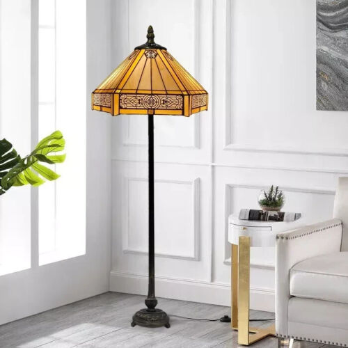 Antike Tiffany Stil Buntglas Tischlampe - Handarbeit Nachttisch & Schreibtischlampe - Bild 8 von 14