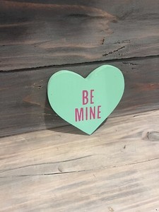 3 Pc Lot VALENTINE'S DAY WOODEN CONVERSATION HEART "6x6”