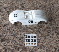 1/32 Strombecker Eldon slot car WATERSLIDE Decal Sheet 20 PORSCHE rsk 61
