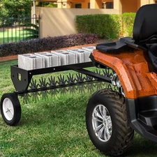 40" Tow Behind Lawn Spike Aerator w/ Hitch Tow Bar for ATV Soil Penetrator Steel