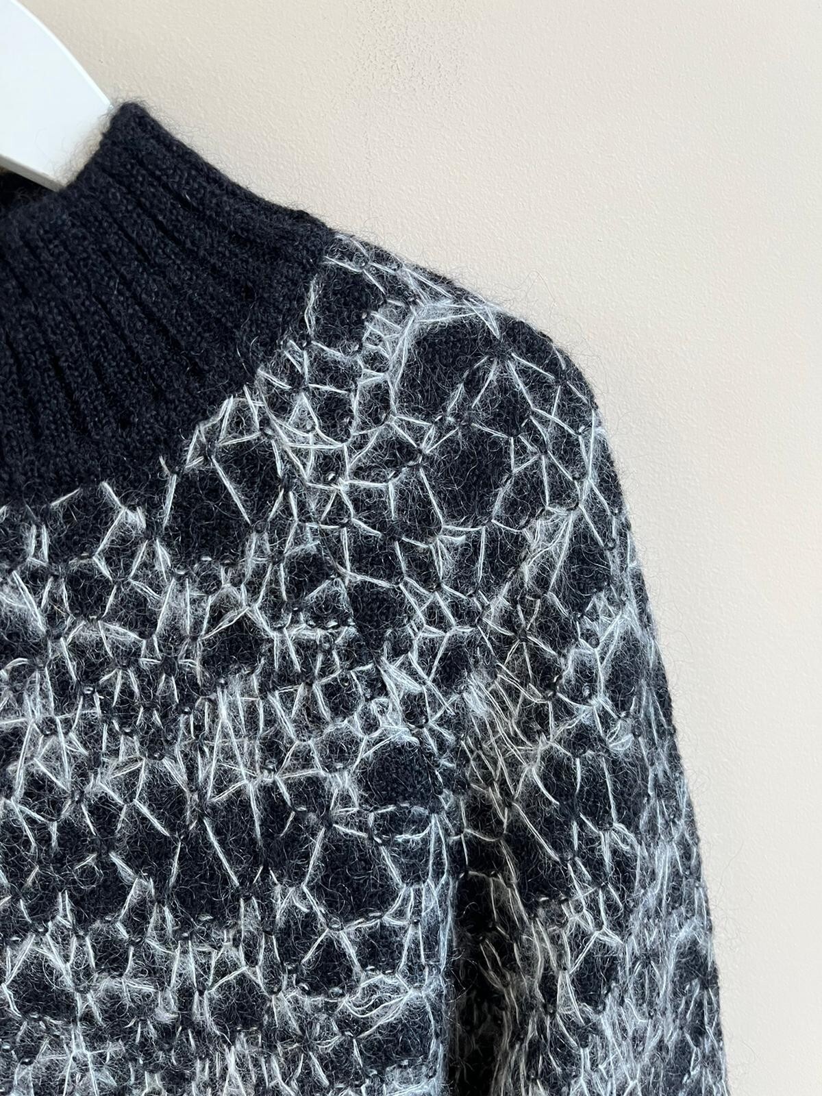 Saint Laurent Paris maglieria LS in bianco e nero NUOVA CON ETICHETTE XS