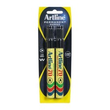 Artline 70 Bullet Nib Permanent Marker 2mm Alcohol Based ink 2 Pieces Black