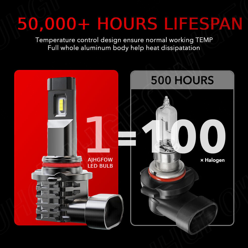 H8 H9 H11 LED Headlight Kit Low Beam Bulb 10000LM 6000K Bulb Super Bright White