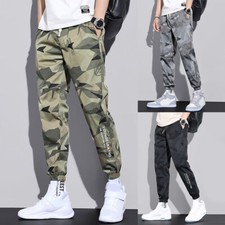 Men Streetwear Jogger Cargo Pants Sweatpants Combat Sports Urban Work Trousers  