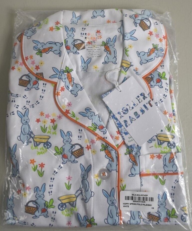 ★SPAO★ Panty Rabbit Panty Rabbit Short Sleeve Pajamas BLUE Roller Rabbit X LoveShackFancy Blue Pastiche De Monkey Polo