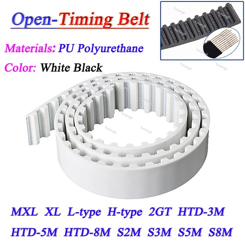 PU Polyurethane Open Timing Belt MXL,XL,L,H,2GT,3M,5M,8M,S2M,S3M,S5M,S8M For CNC - Picture 1 of 11