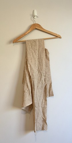 VINTAGE TAN FLECK 1970’s Wool Fabric Remnant Pieces x 2.