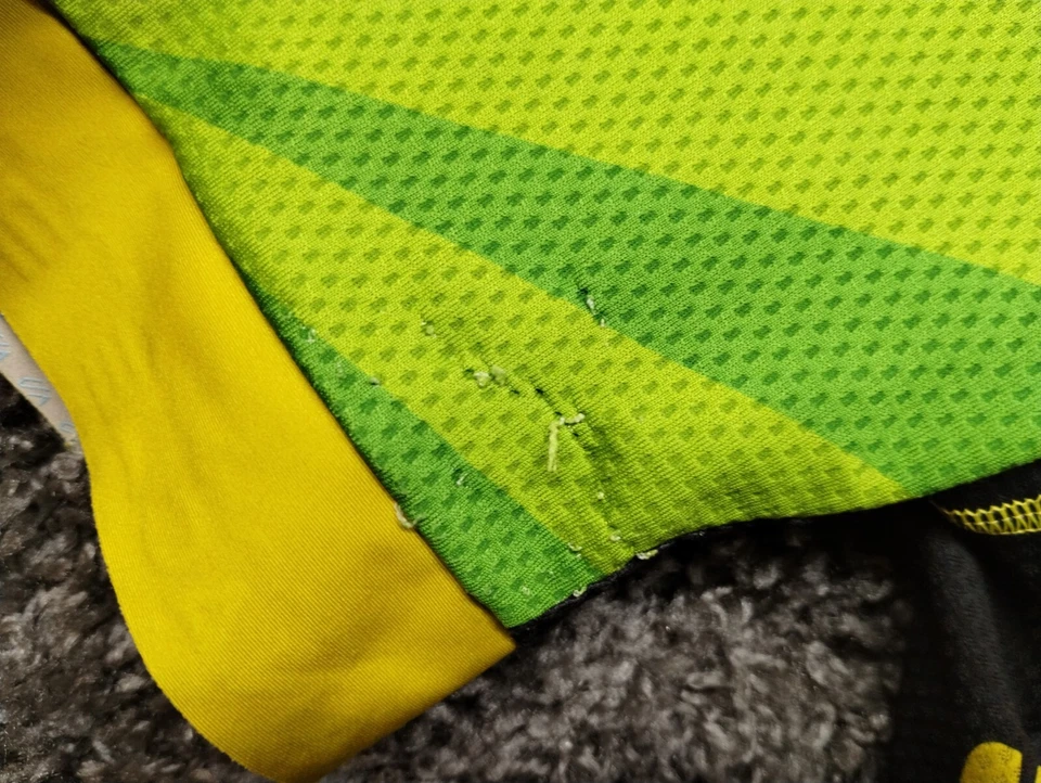 * Camiseta deportiva de ciclismo Panache adulto XL verde amarillo Sabino Cycles cremallera completa Foto 4 de 4