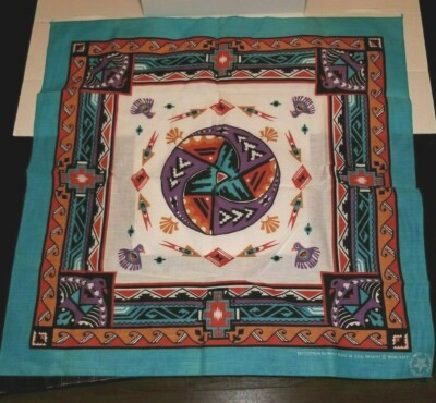Vintage 80/'s southwestern pottery deadstock Wamcraft bandana