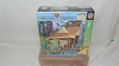 MASTER PIECES PUZZLE GRANDPA'S CABIN WELCOME TO EAGLEBAY 24 X 18