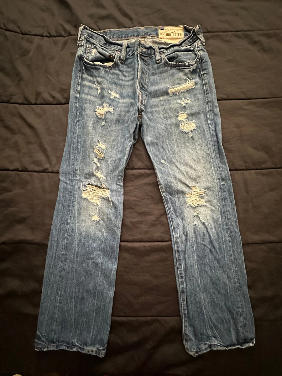 Mens ripped cheap jeans hollister