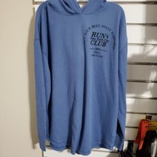 Kids Hoodie Unisex XL thermal Style Blue Run Club