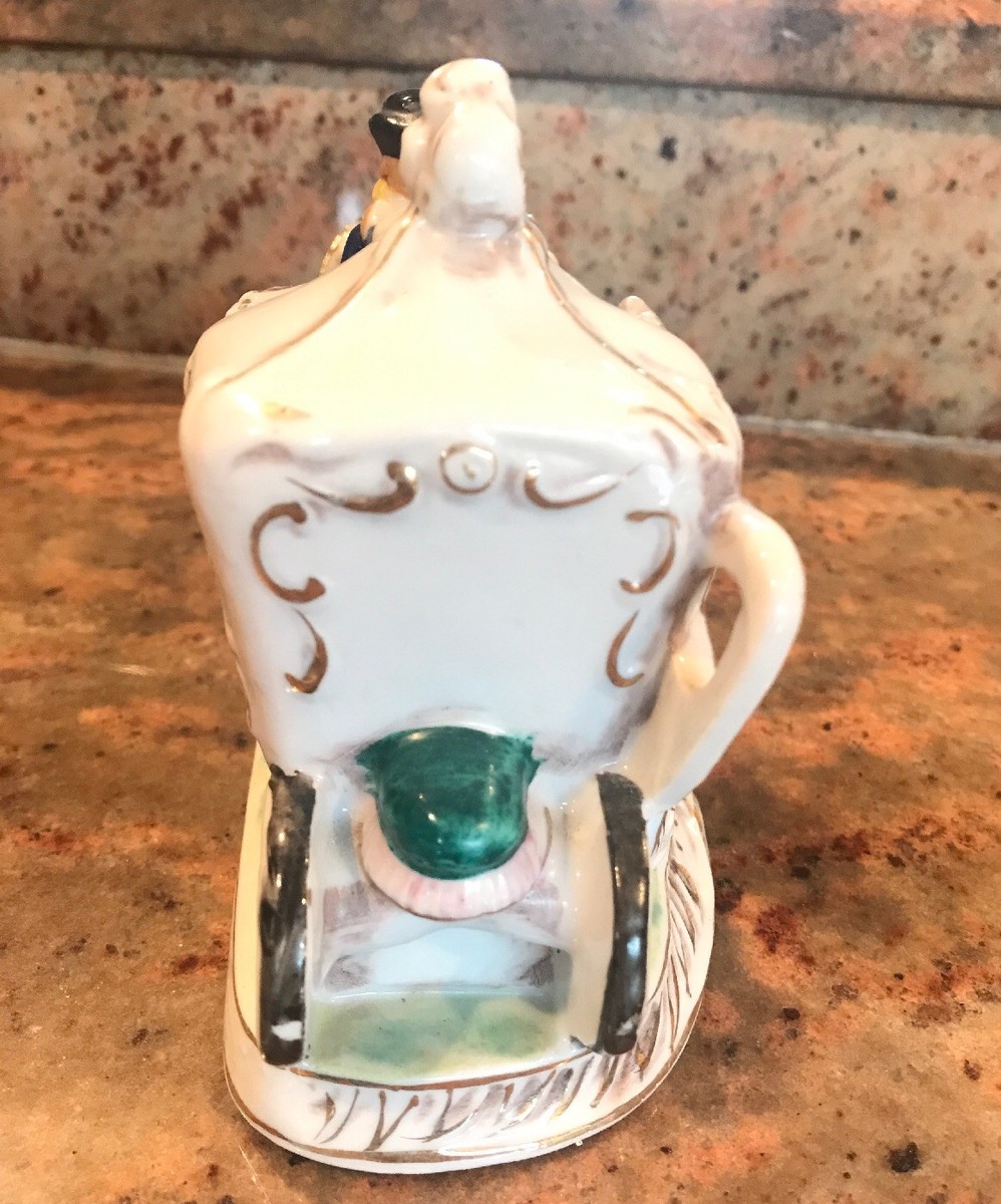 Vintage Victorian horse carriage porcelain figurine Japan