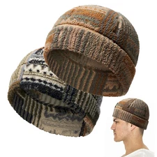 Winter Warm Fleece Beanie Hat Windproof Skull Cap Outdoor Ski Cap for Men Women