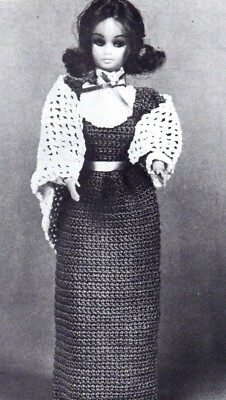 OLD-FASHIONED Fashion Doll Dress & Shawl/Crochet Pattern INSTRUCTIONS ONLY