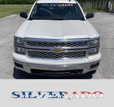 Windshield Decal Banner Sticker Fits Chevrolet Chevy Silverado American Flag B