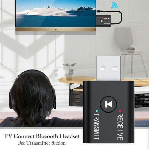 Bluetooth 5.0 2in1 Transmitter Receiver Car Wireless Audio Adapter USB 3.5mm Aux - Afbeelding 1 van 9