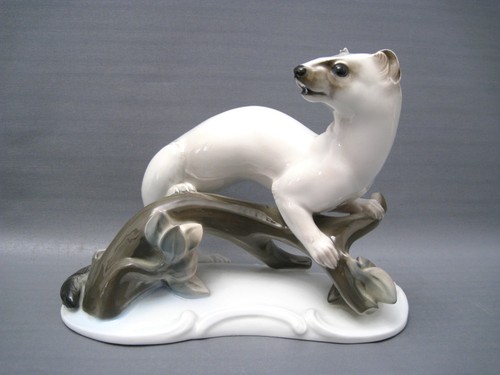 Jugendstil Rosenthal Figur Wiesel Marder,Entwurf: O.Obermaier.(177-0418) - Picture 5 of 11