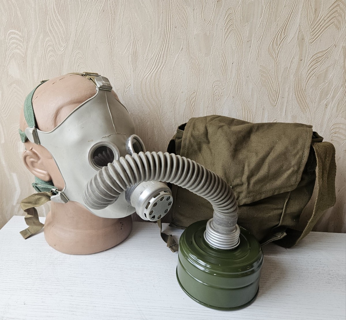 Soviet Era Gas Mask GP-5 Complete: Gas Mask, Filter, Carry Bag