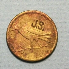 Bingham Utah JS John Sindar Good for 12 1/2c Trade Brass 21mm Token