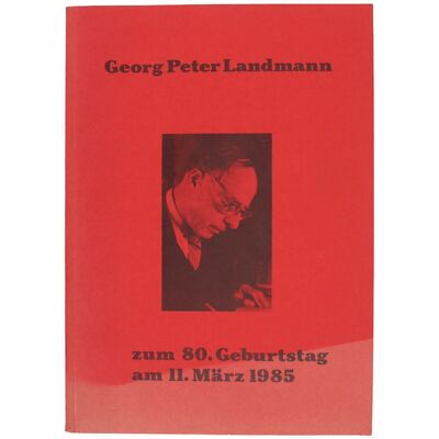 STEFAN GEORGE GEORG PETER LANDMANN GEBURTSTAG GERMAN POETRY PHILOLOGY PRIVATE 85