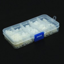 300x M3 Hex Column Male-Female Standoff Spacers Screw Nuts Kit Box White Nylon