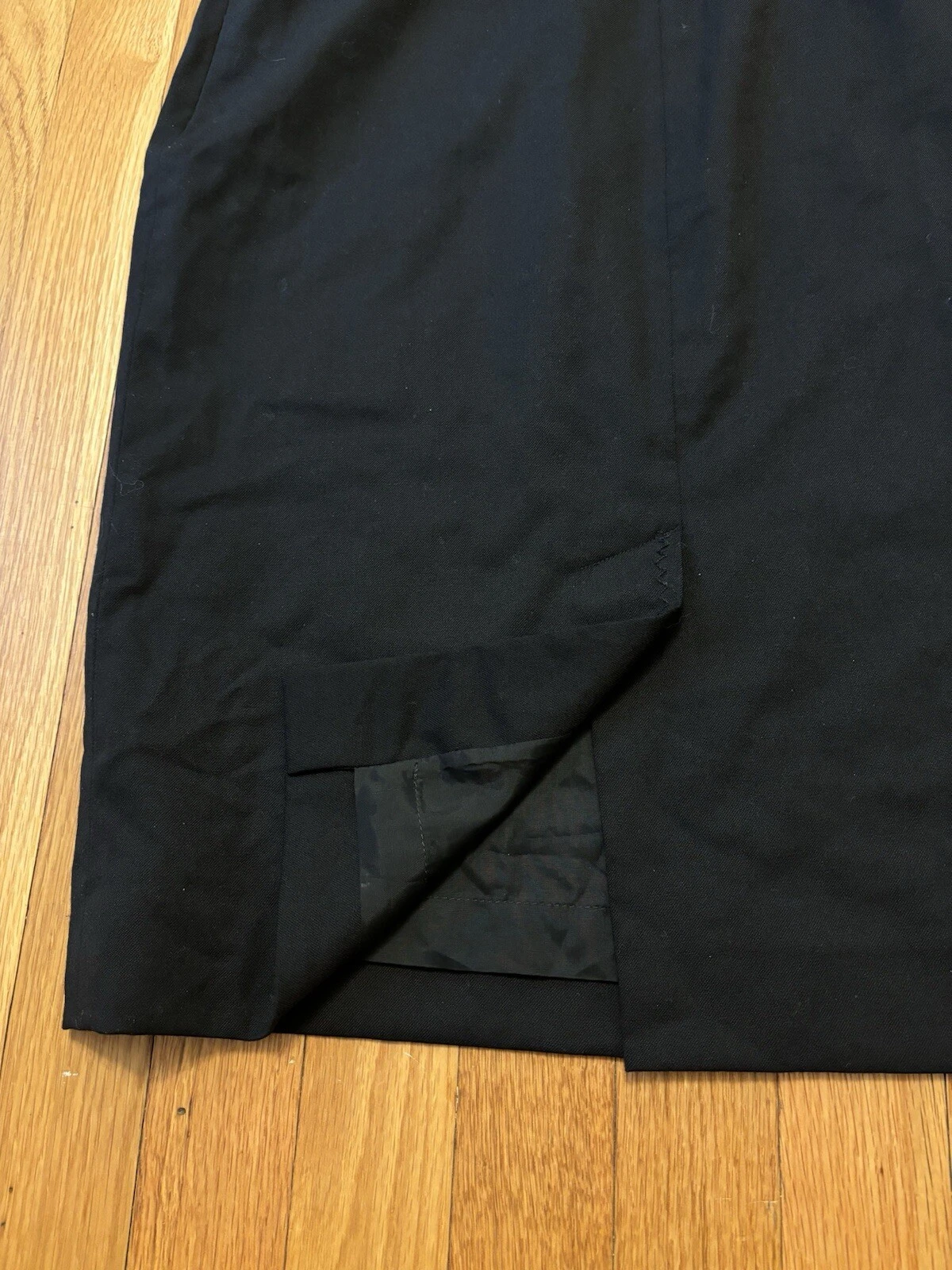 Abito vintage Moschino anni '90 economico e chic lana nera a turni maglia pannello trasparente 10