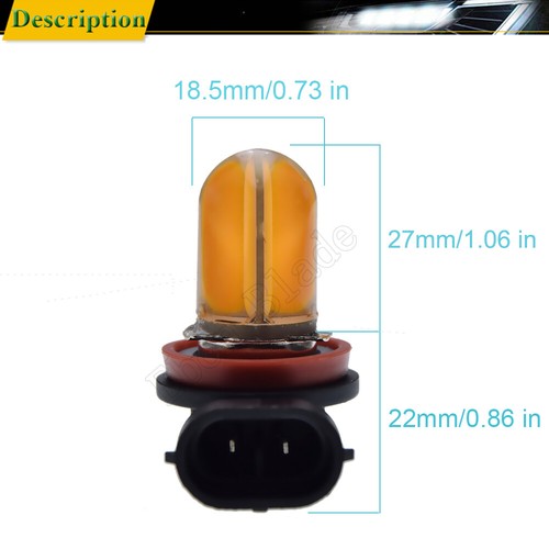 Par de bombillas antiniebla LED de gel de sílice H11/H8/H9 DRL 8000K 12V ámbar amarillo - Imagen 3 de 6