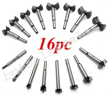 New PROFESSIONAL 16pc Forstner Drill Bit Set Woodworking Hole Saw Forstner Set  