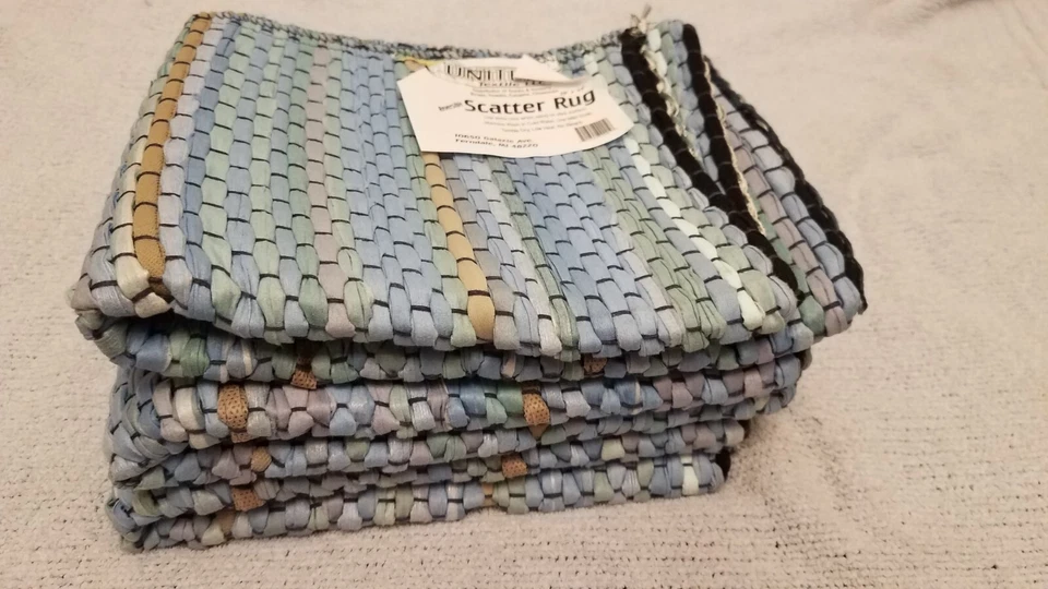 Lote de 3 alfombras dispersas vintage 19 x 33 nuevas stock antiguo NOS United Textile 19x33 Foto 2 de 2