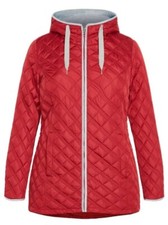 Evans Nwt 14/16 Quilted Multi Stitch Women's Carmine Red Coat Zip Up Hoodie