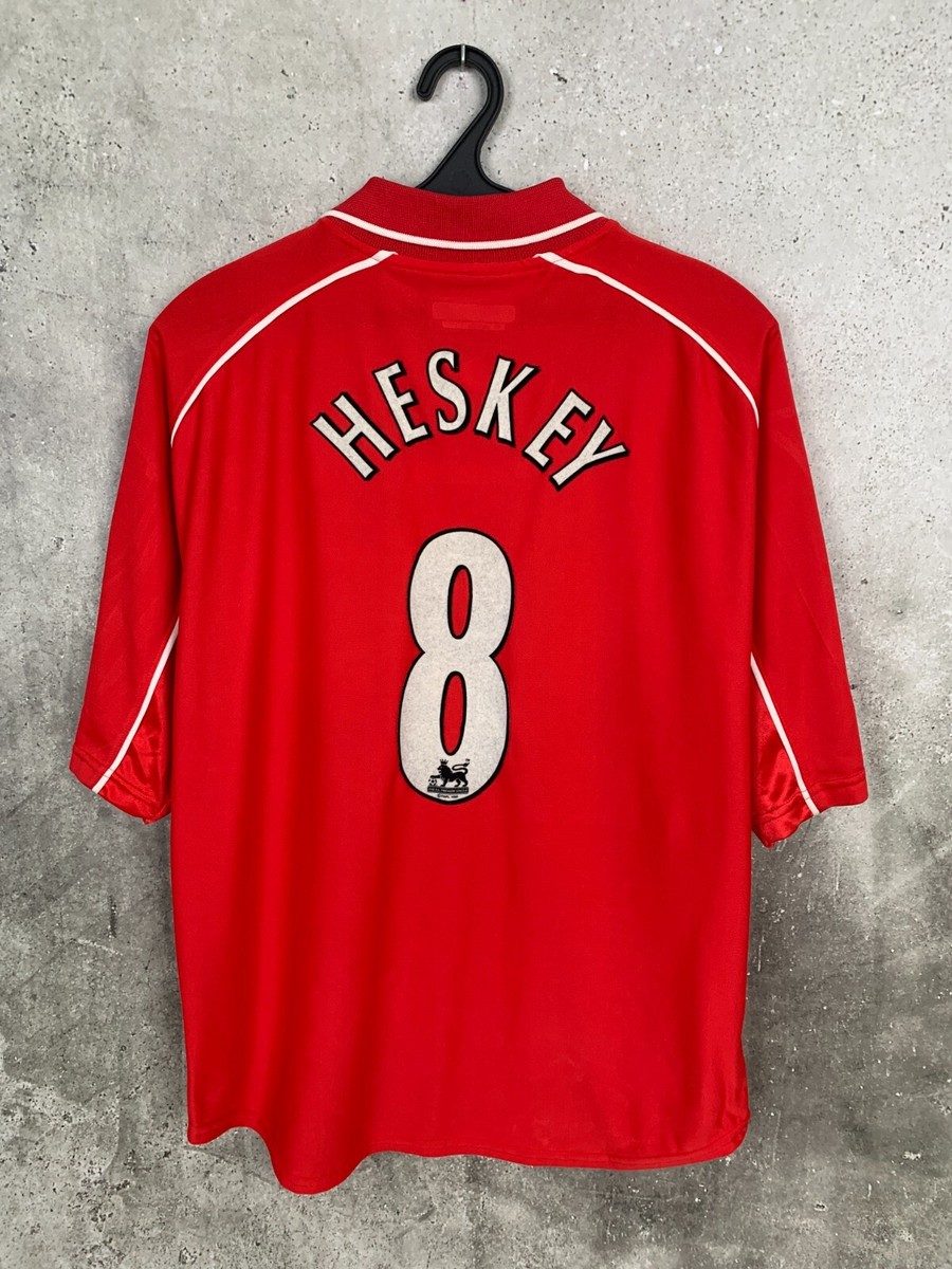 LIVERPOOL 2000 2001 2002 HOME FOOTBALL SHIRT #8 HESKEY