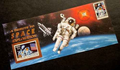 USA "A TRIBUTE TO SPACE EXPLORATION" Unique Cover wid Stamp flown in Space 1994 - Picture 3 of 17