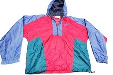 Vintage 90s Nike Windbreaker Colorblock red blue spelled out youth XL