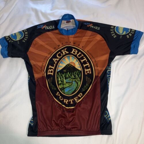 World Jerseys L Beer BLACK BUTTE Bend Oregon Cycling 3/4 Zip Jersey