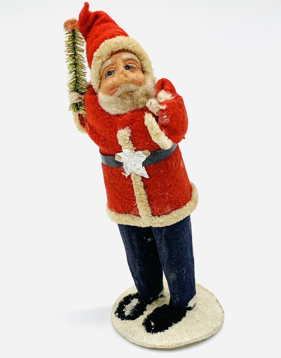 Antique Vintage Santa Clause Paper Mache Figurine Japan 6 Antique Vintage Santa Clause Paper Mache Figurine Japan 6