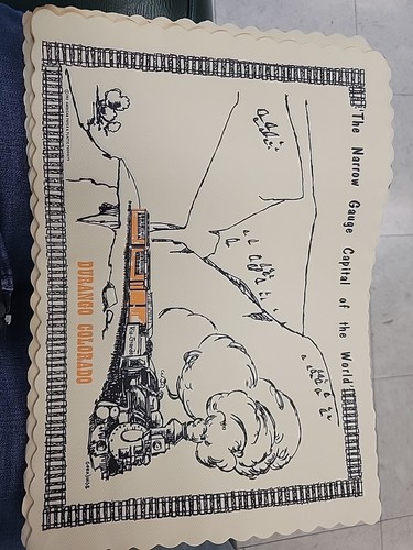 Vintage Railroad Paper Placemats Durango CO 1963 Geerlings Art 10 - Picture 5 of 7