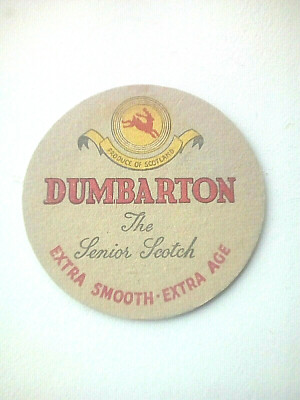  Vintage DUMBARTON - THE SENIOR SCOTCH WHISKEY Cat No'01 Bierdeckel / Untersetzer 