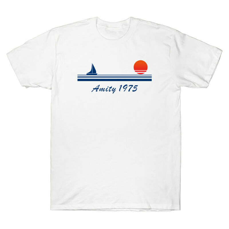 Amity 1975 Men's Island Cotton Cotton T-Shirt Tee Retro T-Shirt