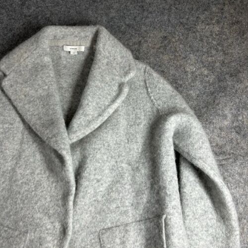 Vince Blazer Women's Large Gray Merino Wool Alpaca Jacket Cardigan Sweater - Picture 2 of 9