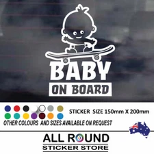 Baby on board skating skateboard my family sticker popular  car  Sticker Decal 