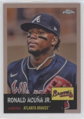 2022 Chrome Platinum Anniversary Rose Gold Refractor 6/75 Ronald Acuna Jr x6n