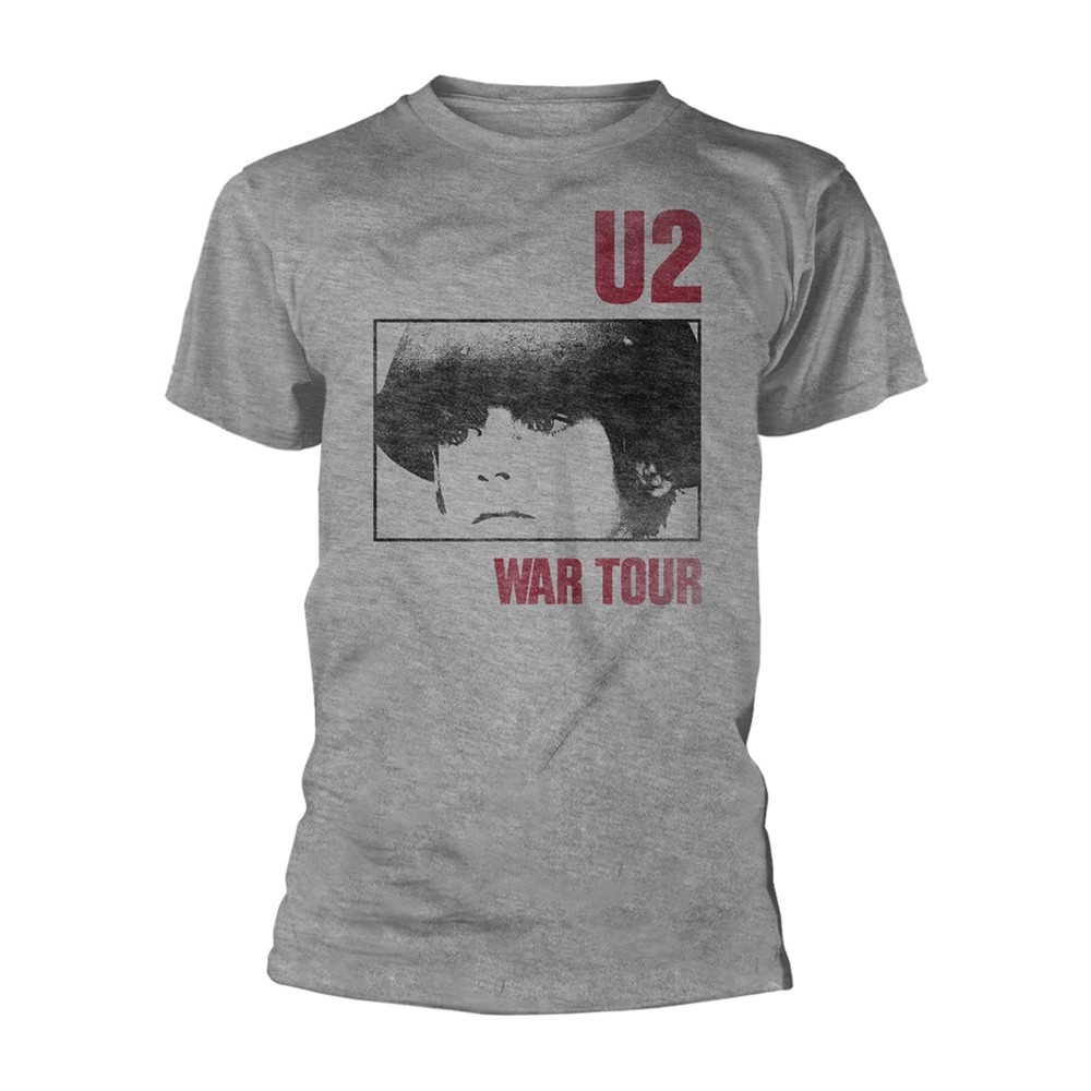 Серая футболка U2 - WAR TOUR среднего размера