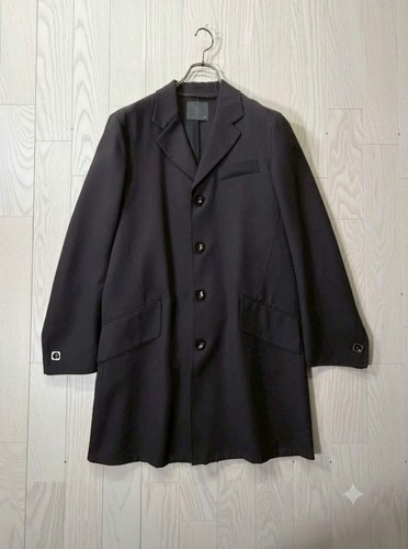 Fendi, Fendi 90s Vintage Wool Chester Coat Charcoal Brown Made In Italy 48 Rare