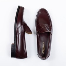 VTG 80s 90s NOS Cole Haan Penny Loafers Made USA Burgundy Leather Men's 11.5D