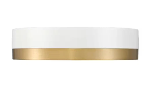 Algar 12" LED Flush Mount Matte White/Gold Modern Frosted Acrylic Shade Ceiling - Image 2 of 4