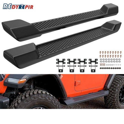 Running Boards for 2018-2025 Jeep Wrangler JL 2 Door Black Side Step Nerf Bar