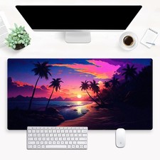 Sunset Beach Gaming Mouse Pad for Desk, Fantasy Ocean Art Desk mat Extended L...