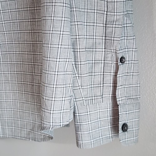 Club Monaco Men's Slim Fit Shirt Gray Check Print Size M Cotton L/S Button-down - Picture 14 of 20