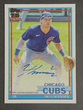 2026 Topps Series 1 Nico Hoerner On Card Auto 1991 Topps 91A-NH